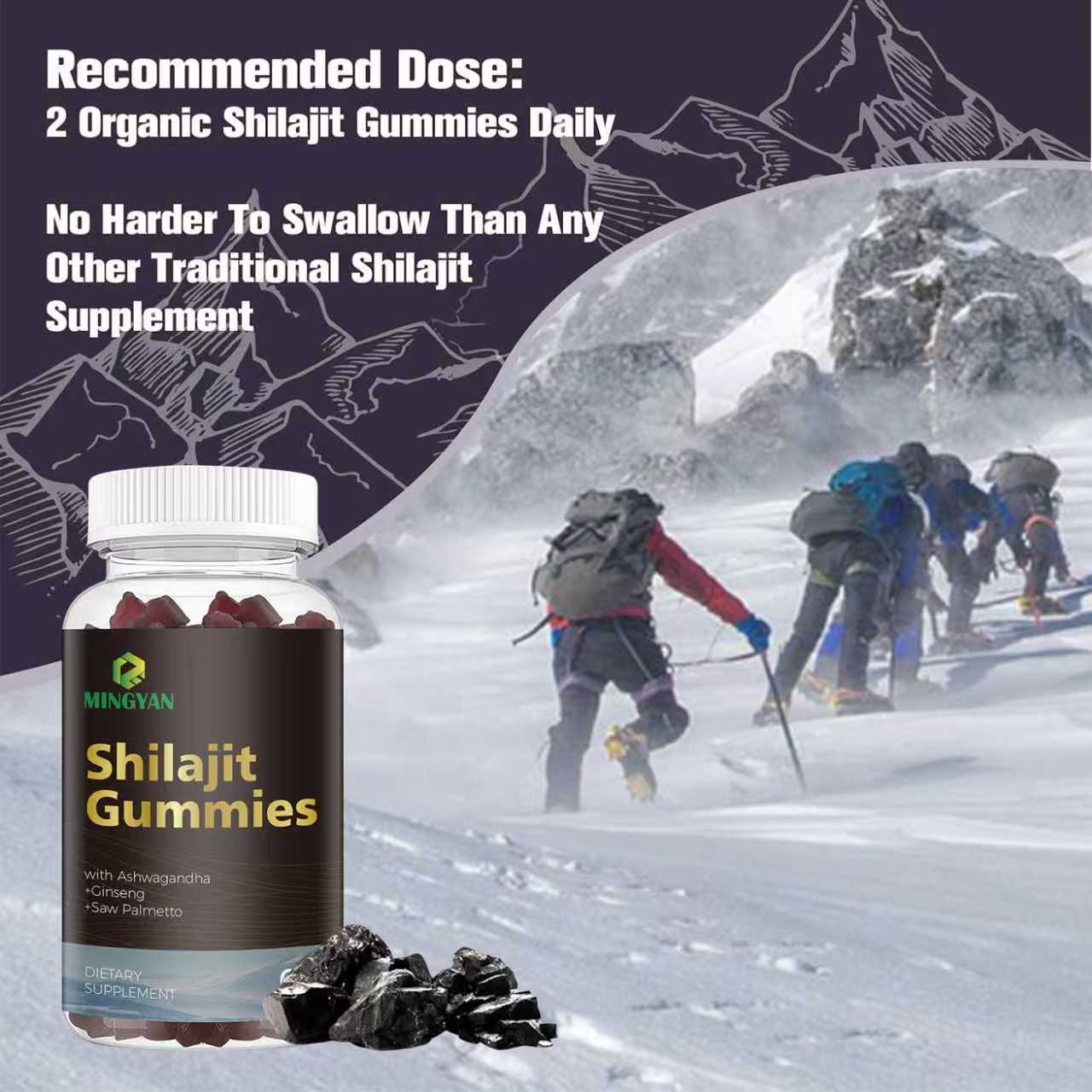 Chewable shilajit extract gummies for daily use