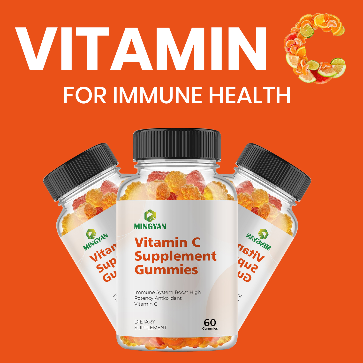 Vegan vitamin C gummies for daily immune support and antioxidant care