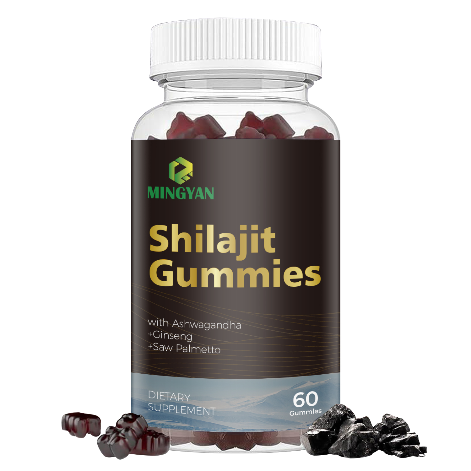 Shilajit gummies with blueberry taste and soft texture