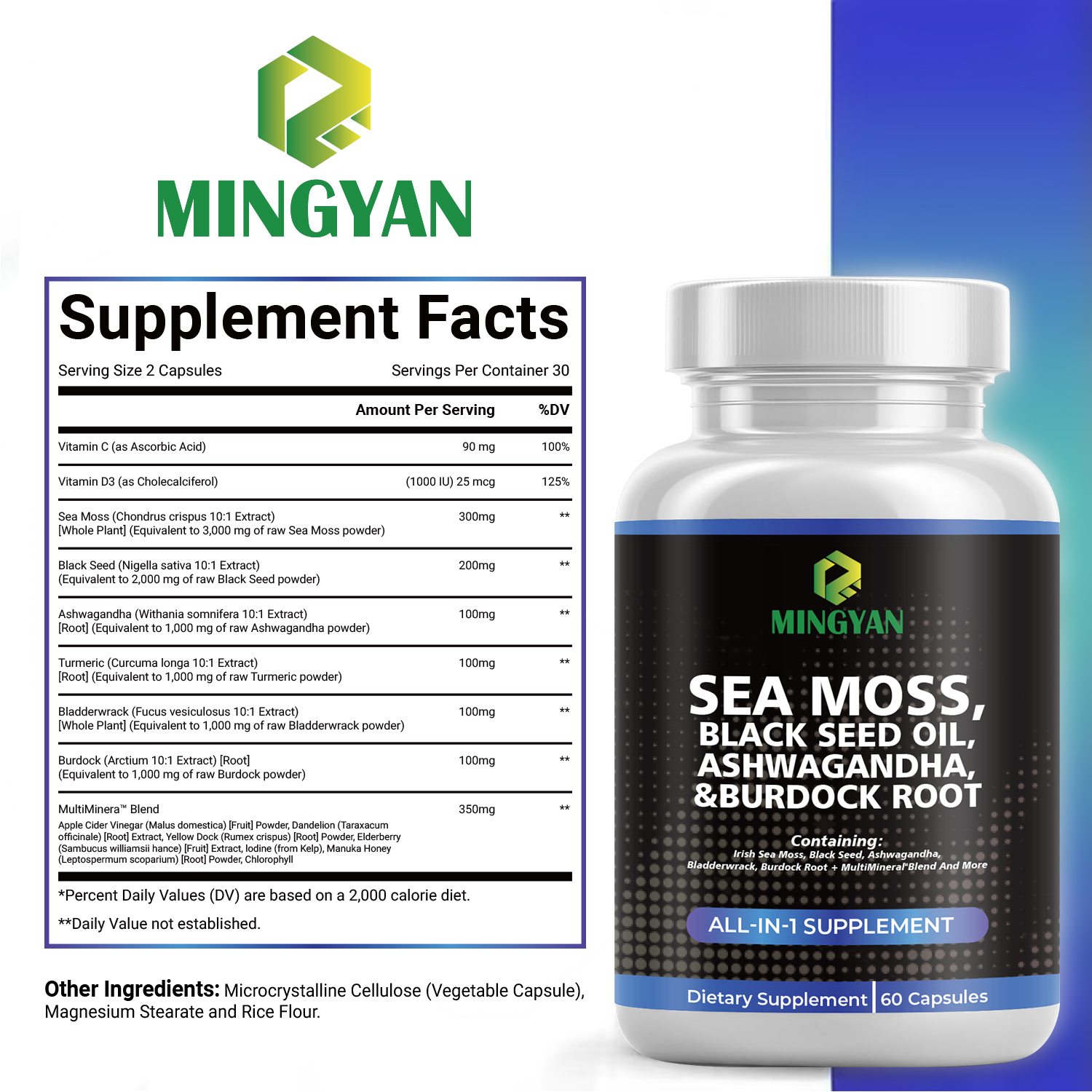 Private label Sea Moss Capsules factory direct packaging