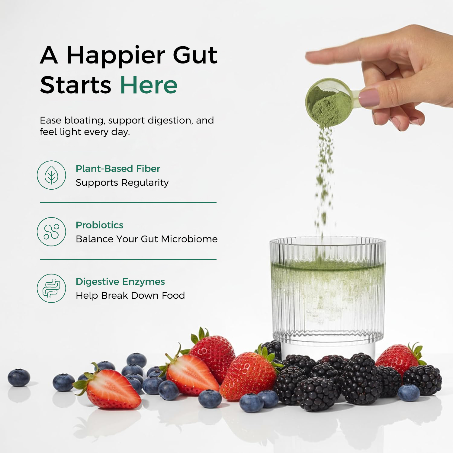 Private label Super Greens Powder packaging display