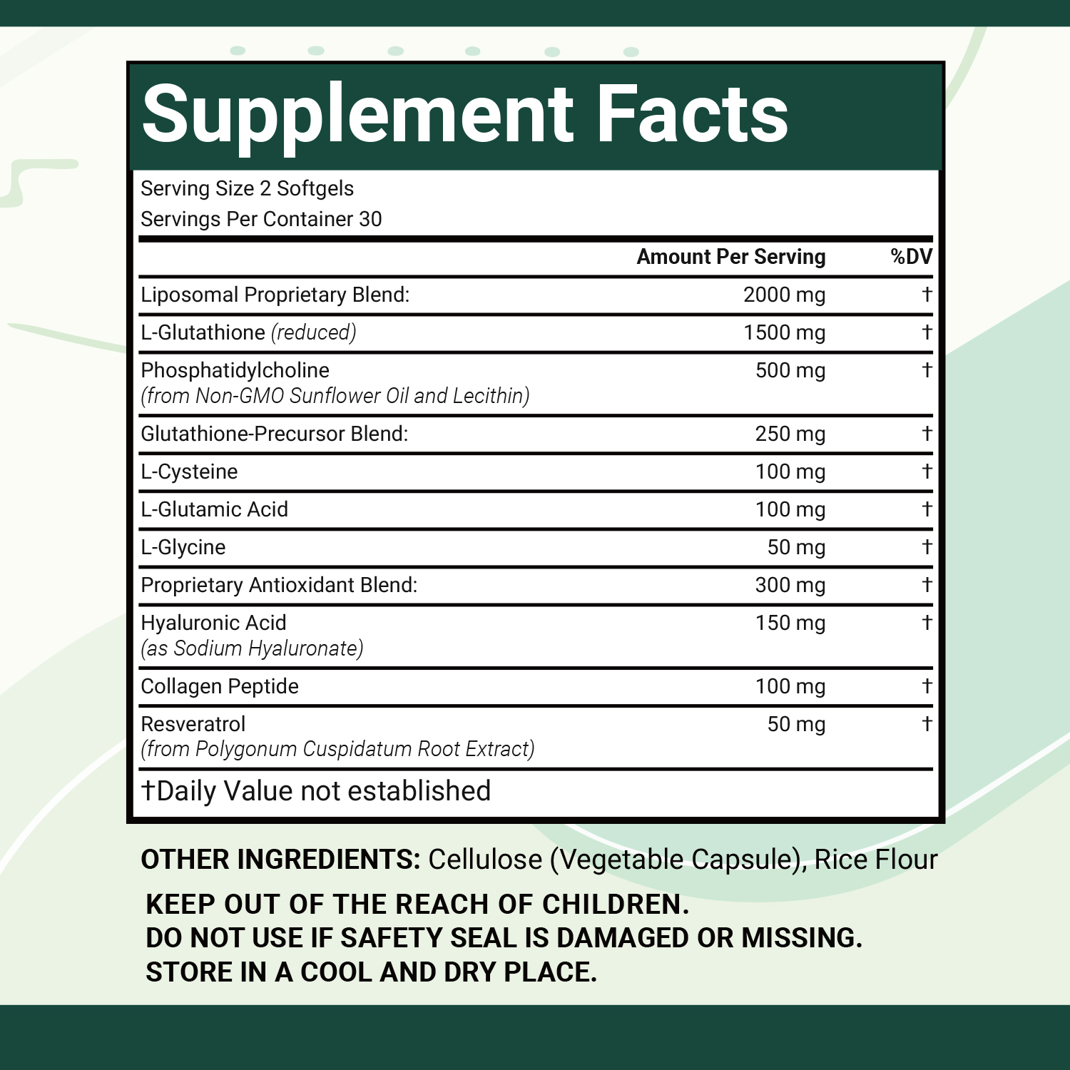 Liposomal Glutathione Softgels