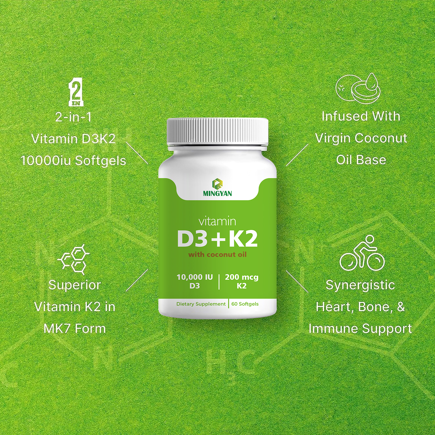 Private label Vitamin D3 K2 softgels dietary supplement manufacturer