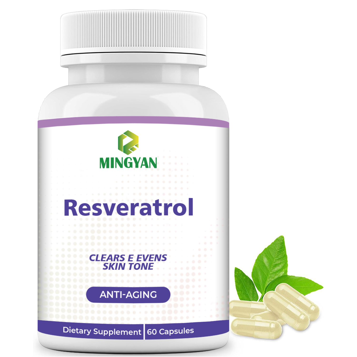 Resveratrol Capsules 98 percent pure trans resveratrol bottle