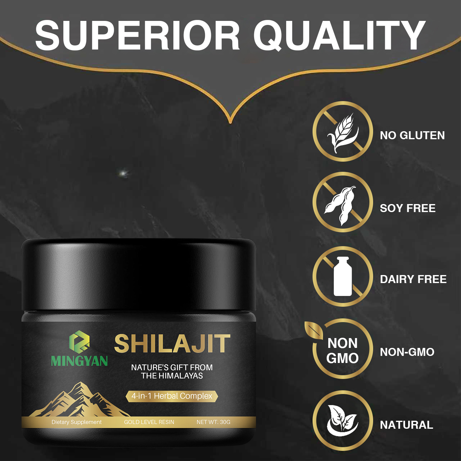 Herbal shilajit resin dissolved in warm water