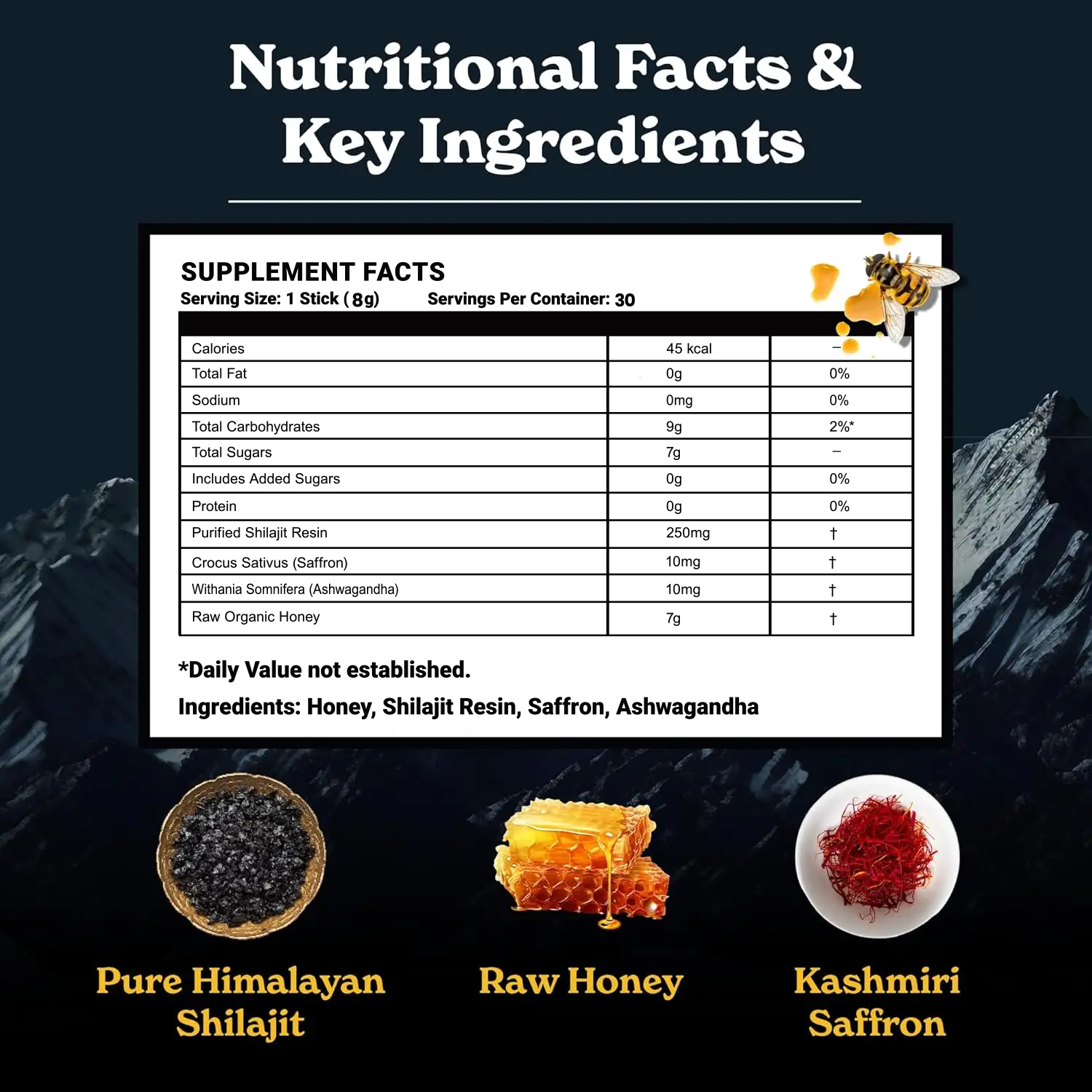 OEM Shilajit Honey Sticks with raw organic honey formula