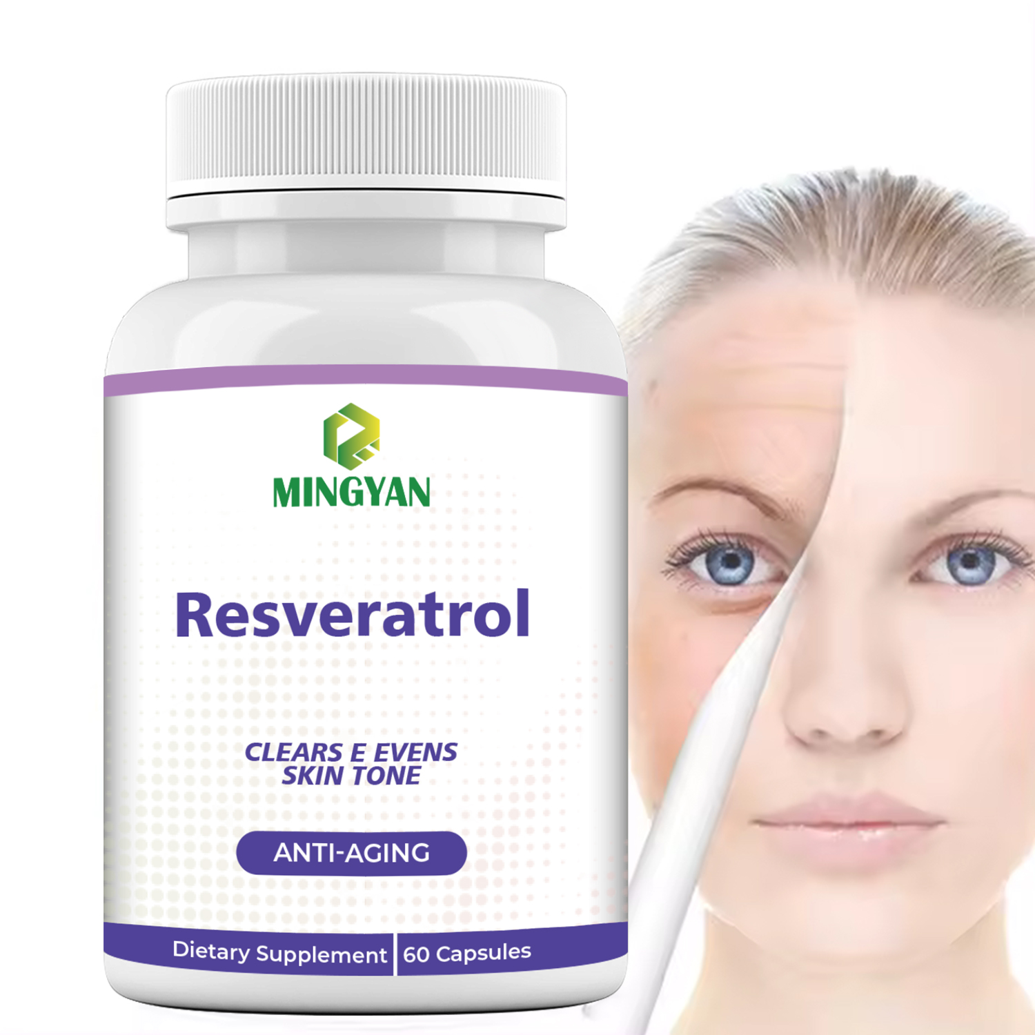 Custom Resveratrol Capsules private label supplement packaging