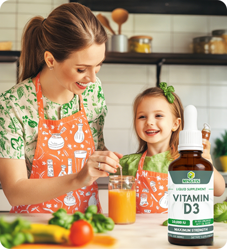 Vitamin D3 liquid drops private label supplement for family wellness
