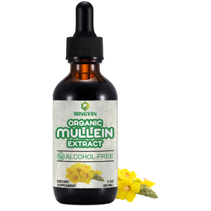 Organic mullein extract drops in 60 ml dropper bottle