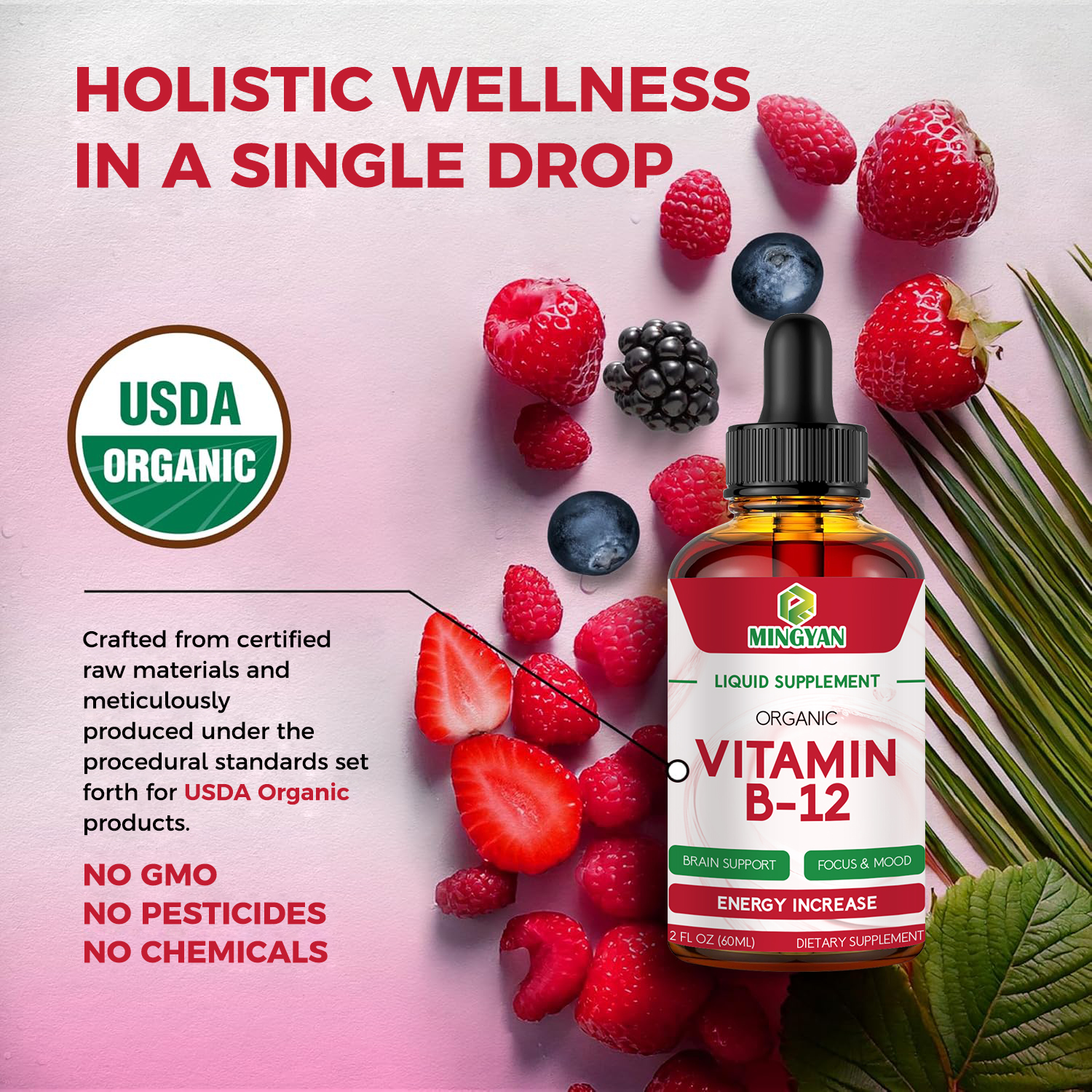 Berry Flavor Vitamin B12 Drops