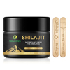 Premium shilajit resin in a dark glossy jar