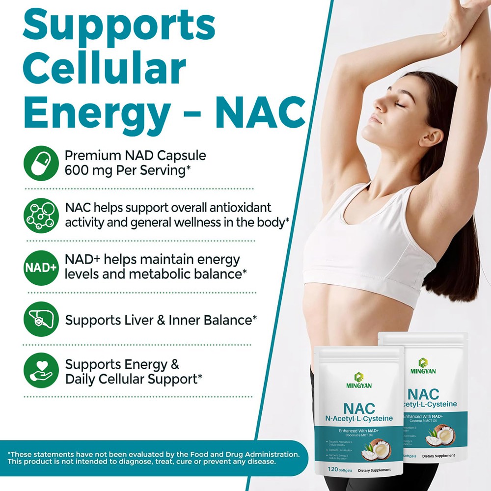 NAC N-Acetyl-L-Cysteine Softgels with NAD+ and MCT Oil